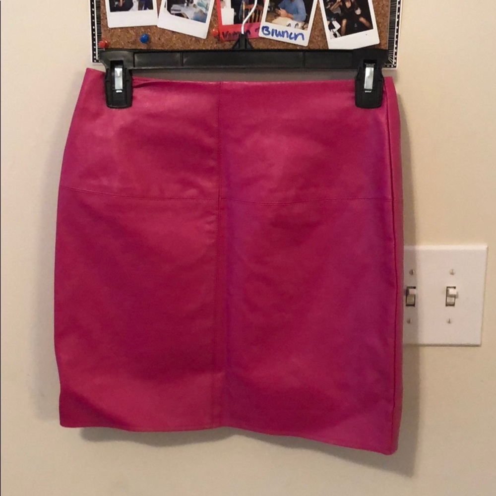 Pretty little thing hot pink leather skirt